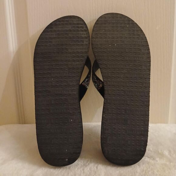 Yellow Box Scalia Y2K Style platform flip flops rhinestone straps wedge heel 7 - Picture 7 of 7